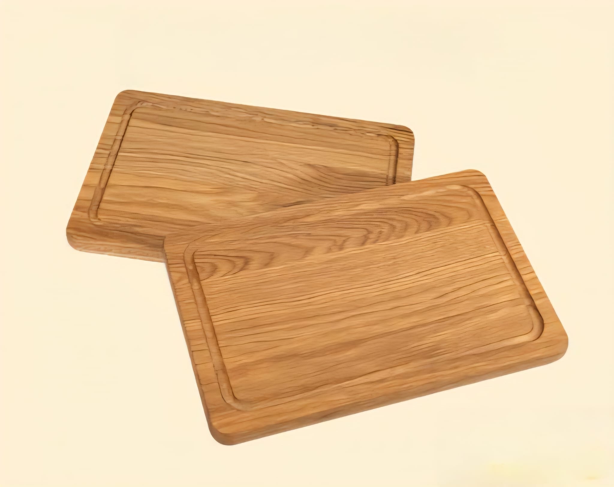 Schneidebrett mit Saftrille aus Eiche geölt - 30 x 20 x 2 cm