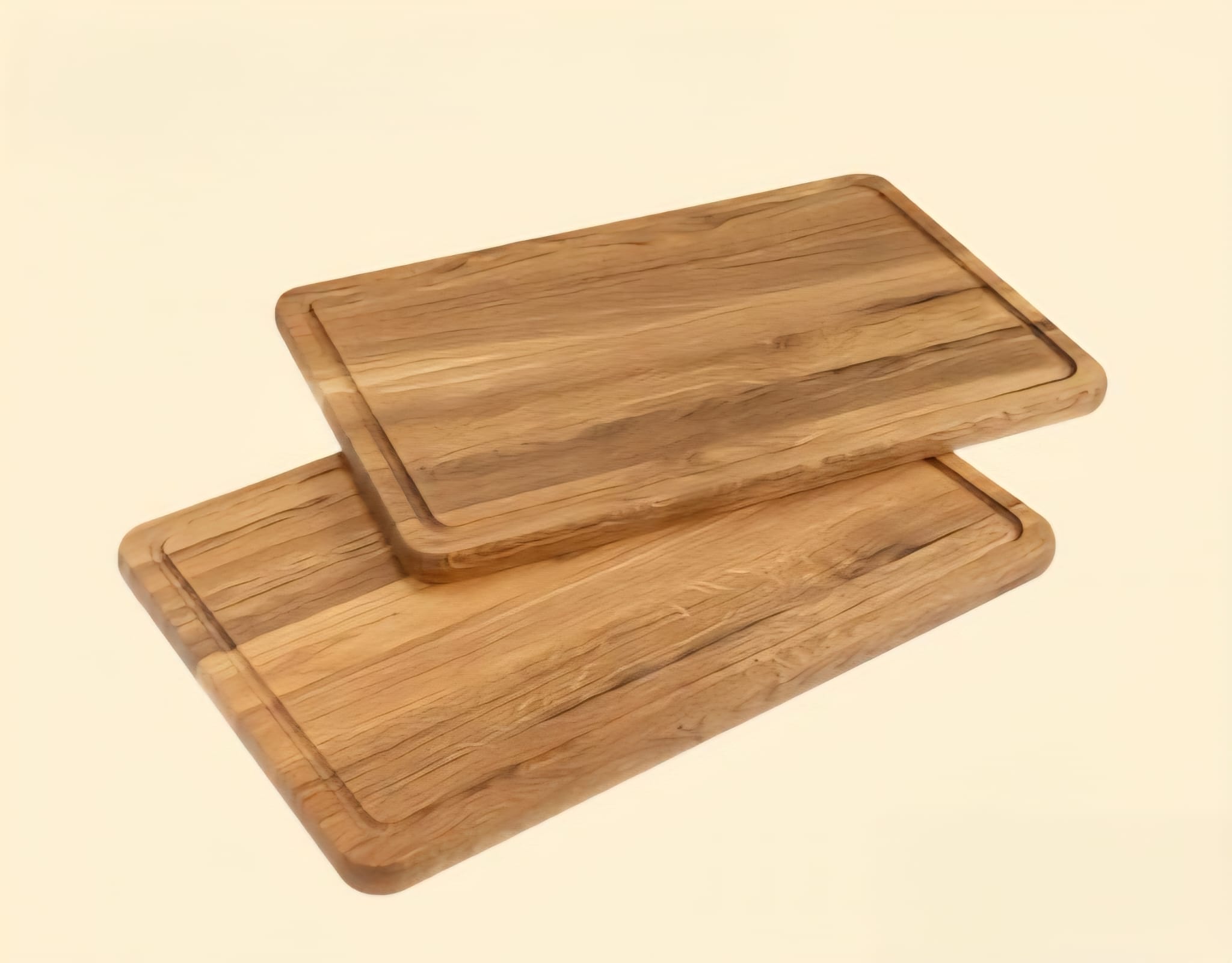 Schneidebrett mit Saftrille aus Eiche geölt - 45 x 30 x 2,1 cm